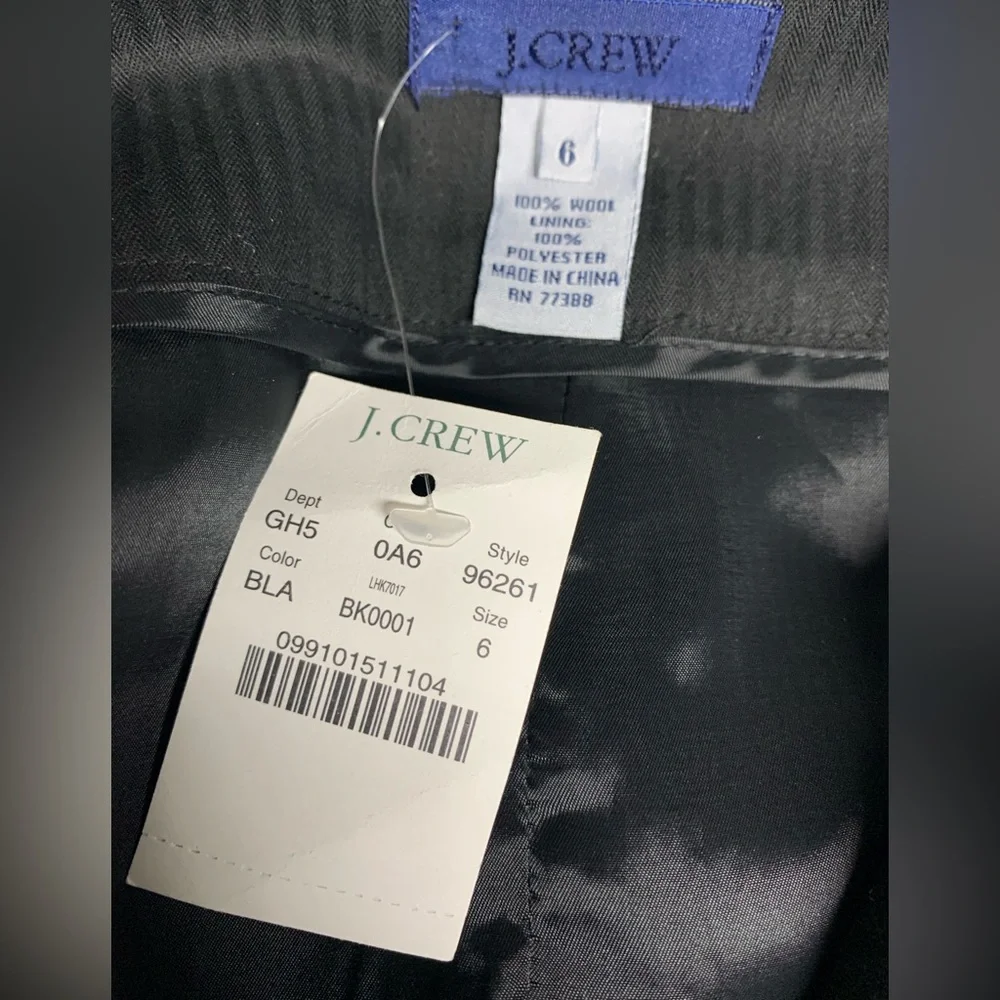 NEW J. Crew Elegant Black Wool Pencil Skirt Size 6 - Picture 2 of 3